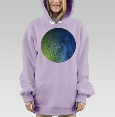 Астма, Hoodie Mjhigh Dig Mel, Fiolet, утепленная