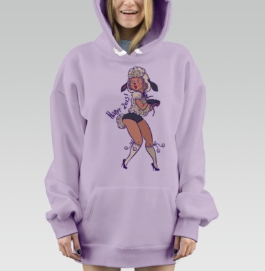 ах ты бедная овечкааа, Hoodie Mjhigh Dig Mel, Fiolet, утепленная