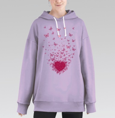 бабочки, Hoodie Long Oversize Fiolet