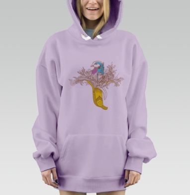 Банановый голубь, Hoodie Mjhigh Dig Mel, Fiolet, утепленная