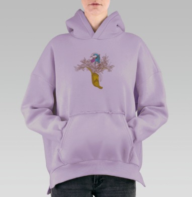 Банановый голубь, Hoodie Oversize Fiolet, утепленная