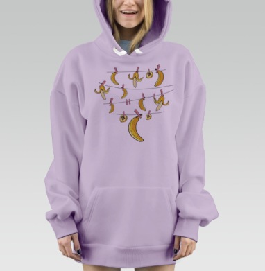 Бананы после стирки, Hoodie Mjhigh Dig Mel, Fiolet, утепленная