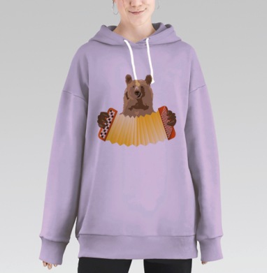 Баян с медведем, Hoodie Long Oversize Fiolet
