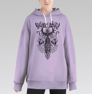 berserker / Берсерк, Hoodie Long Oversize Fiolet