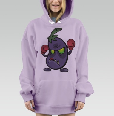 Боевой баклажан, Hoodie Mjhigh Dig Mel, Fiolet, утепленная