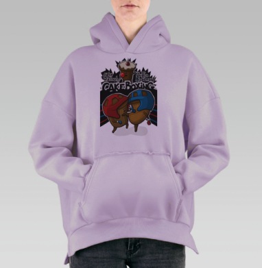 Боксерский поединок кексов: Cake Walnut vs Muffin Blueberry, Hoodie Oversize Fiolet, утепленная