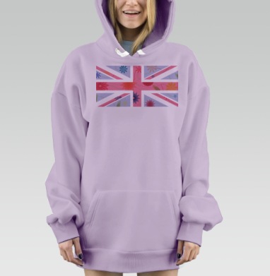 Британский флаг, Hoodie Mjhigh Dig Mel, Fiolet, утепленная