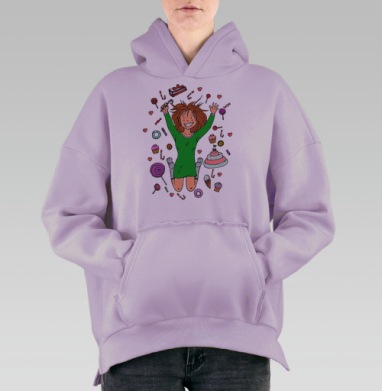 Candy Girl / Сладкоежка, Hoodie Oversize Fiolet, утепленная