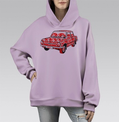 Це автомобiль (Запорожец), Hoodie Mono Fiolet, оверсайз, утепленная