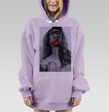 Целуй меня нежно, Hoodie Mjhigh Dig Mel, Fiolet, утепленная