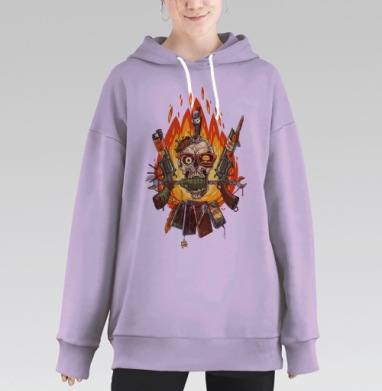 Череп, Hoodie Long Oversize Fiolet