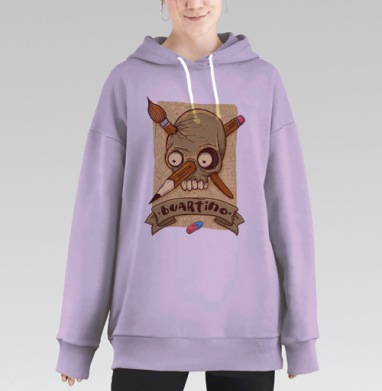 Череп творческой одержимости Буартино и кисть карандаш капсула, Hoodie Long Oversize Fiolet