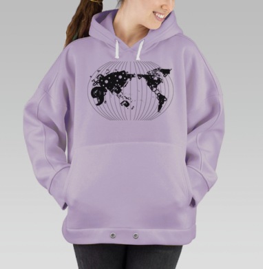 Черно-Белый Свет, Hoodie Oversize Fiolet