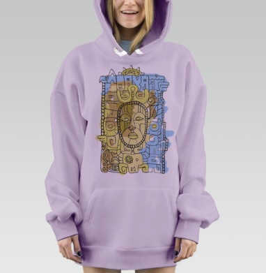 Цикличное космогоническое божество Майя MINAYA, Hoodie Mjhigh Dig Mel, Fiolet, утепленная