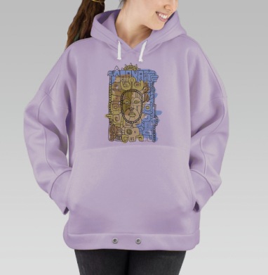 Цикличное космогоническое божество Майя MINAYA, Hoodie Oversize Fiolet