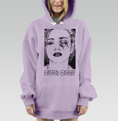 Crystal_castles_Black_Eye, Hoodie Mjhigh Dig Mel, Fiolet, утепленная