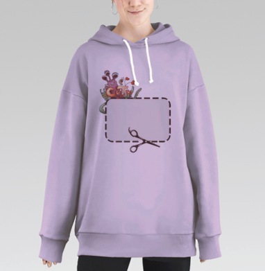 Cut here / Отрезать здесь, Hoodie Long Oversize Fiolet