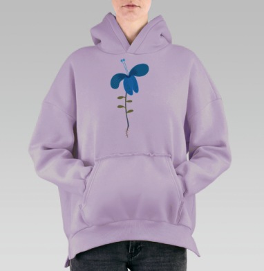 Цветок (Живая Азбука), Hoodie Oversize Fiolet, утепленная