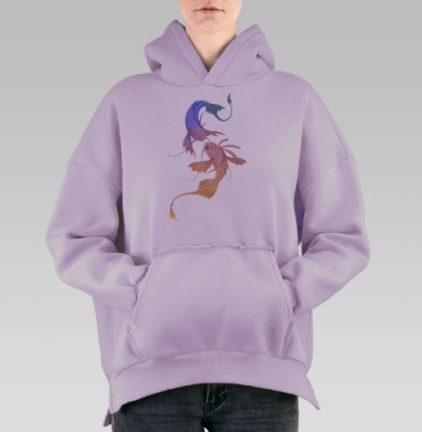 декоративные раккудусы, Hoodie Oversize Fiolet, утепленная