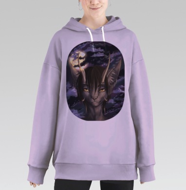 Демонический Кот, Hoodie Long Oversize Fiolet
