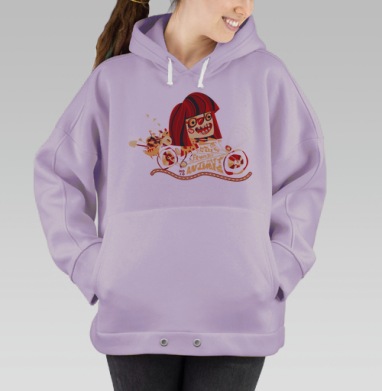 Девочка и любимые животные в красном кремовом черном, Hoodie Oversize Fiolet
