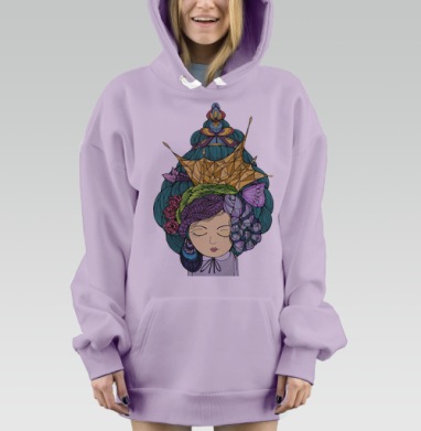 Девочка при параде., Hoodie Mjhigh Dig Mel, Fiolet, утепленная
