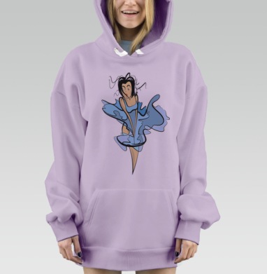 Девушка и Ветер, Hoodie Mjhigh Dig Mel, Fiolet, утепленная