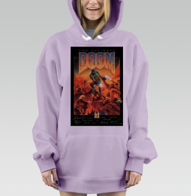 Doom Cover, Hoodie Mjhigh Dig Mel, Fiolet, утепленная
