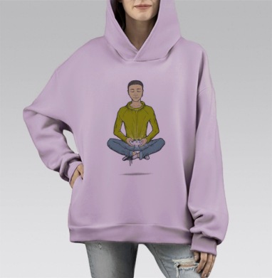 Дзенгейм, Hoodie Mono Fiolet, оверсайз, утепленная