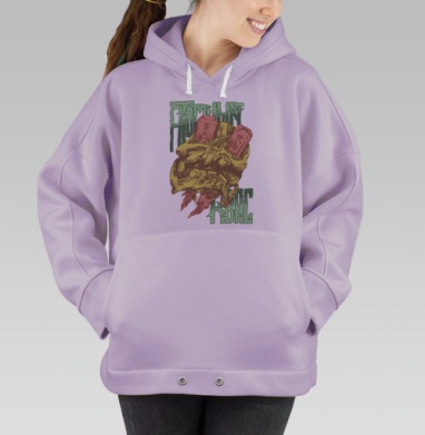 Эксклюзивный арт с черепом и мистикой, Hoodie Oversize Fiolet