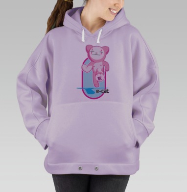 Электронный кот прогресс энергия дерзкой жизнерадостности, Hoodie Oversize Fiolet