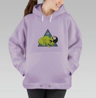 elephant / Слон, Hoodie Oversize Fiolet