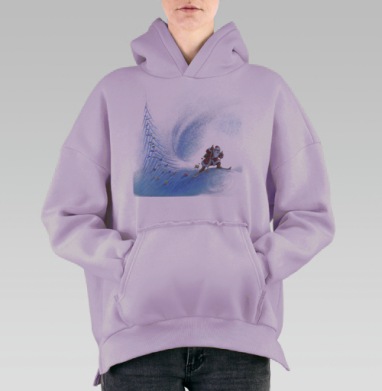 Ёлочкой, Hoodie Oversize Fiolet, утепленная