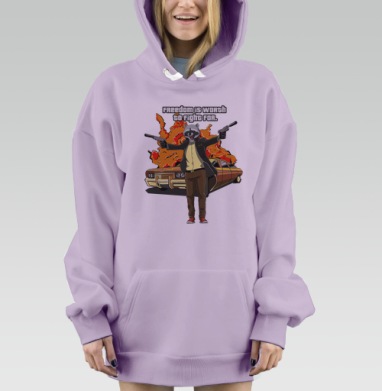 Енот, Hoodie Mjhigh Dig Mel, Fiolet, утепленная