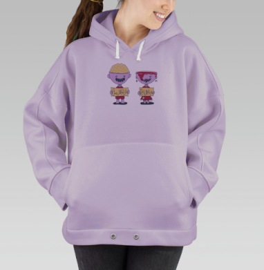 Фиолетовые монстры мальчик девушка Ешь меня Пей меня, Hoodie Oversize Fiolet