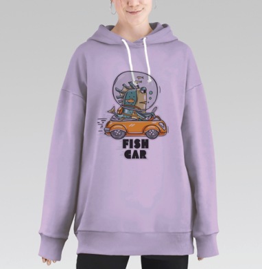 Fishcar / Фишкар, Hoodie Long Oversize Fiolet