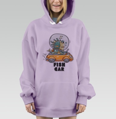 Fishcar / Фишкар, Hoodie Mjhigh Dig Mel, Fiolet, утепленная