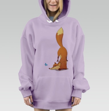 Fox / Лисичка, Hoodie Mjhigh Dig Mel, Fiolet, утепленная