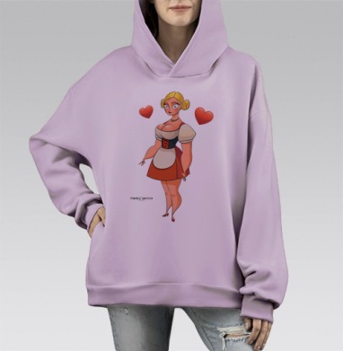 Frankie Morelle Milan, Hoodie Mono Fiolet, оверсайз, утепленная