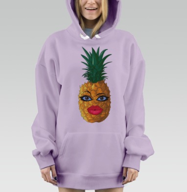 Fruity Lips / Фруктовые губки, Hoodie Mjhigh Dig Mel, Fiolet, утепленная