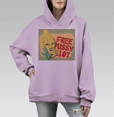 Футболка-самоделка, Hoodie Mono Fiolet, оверсайз, утепленная