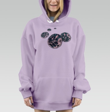 Футуристические летающие диско-космические объекты, Hoodie Mjhigh Dig Mel, Fiolet, утепленная