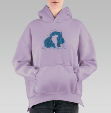 Женский портрет с фантазиями Женский портрет с фантазиями, Hoodie Oversize Fiolet, утепленная