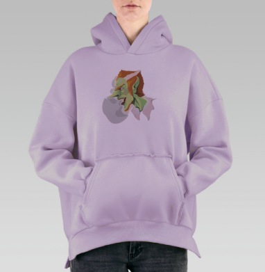 Гоблин Прорывается Взрыв Энергии Внутренний Демон, Hoodie Oversize Fiolet, утепленная