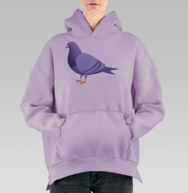 Голубь (Живая Азбука), Hoodie Oversize Fiolet, утепленная