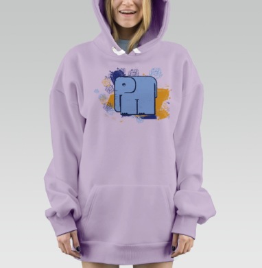 Голубой слон, Hoodie Mjhigh Dig Mel, Fiolet, утепленная