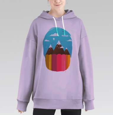 Горы карандаши, Hoodie Long Oversize Fiolet
