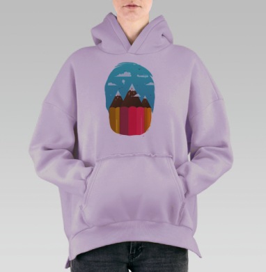 Горы карандаши, Hoodie Oversize Fiolet, утепленная