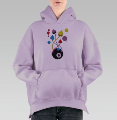 Грибы, Hoodie Oversize Fiolet, утепленная