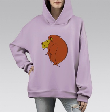 Грива льва, Hoodie Mono Fiolet, оверсайз, утепленная